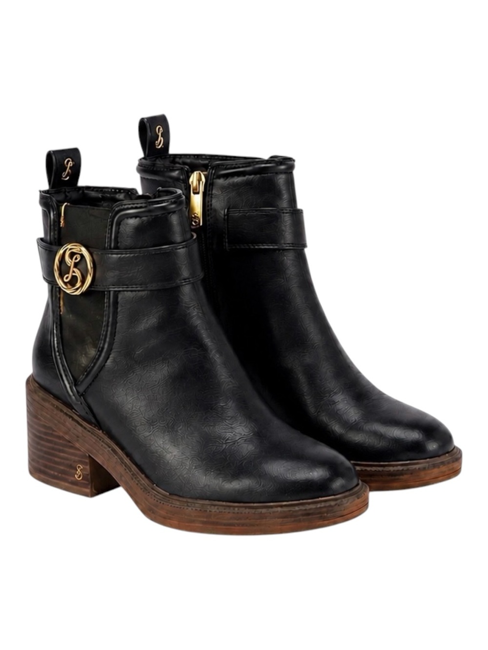 Sam & Libby‎ Black Moto Chelsea Booties Side Zip Women’s 7 Ankle Booties Classic